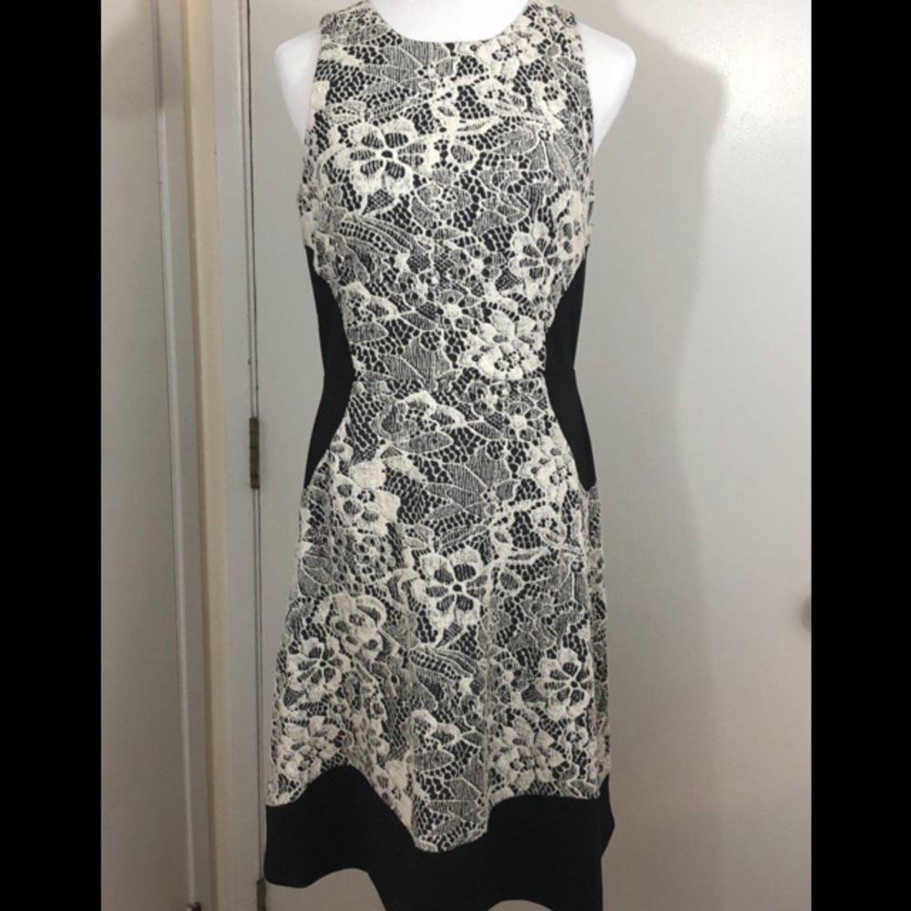 Ivanka Trump Dress with Faux-Lace Pattern